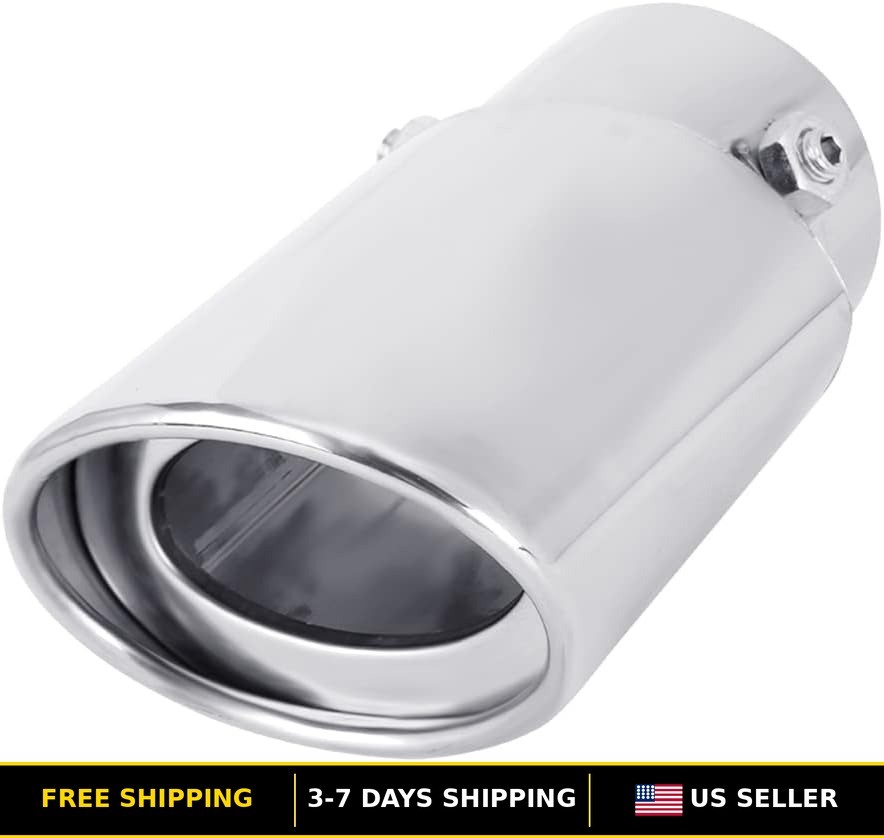 Universal Adjustable Exhaust Tips, 1.75-2.75" Inlet, 3.5" Oval Outlet, Stainless