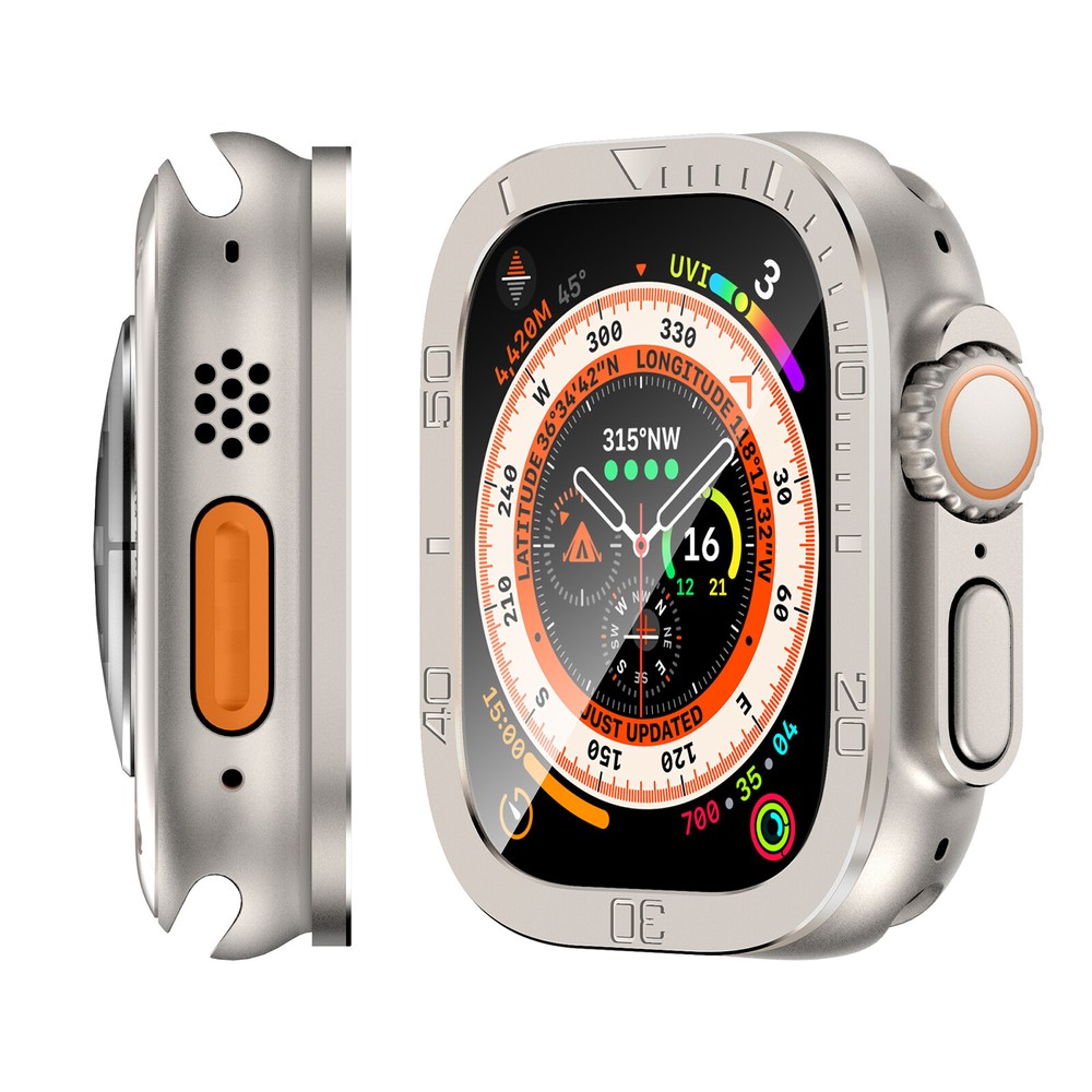 For Apple Watch Ultra 2/1 49mm Case with 1/2 Pack Tempered Screen Protector
