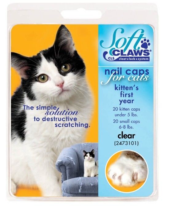 Cat, Soft Claws Nail Caps for Cats Clear (Kitten)
