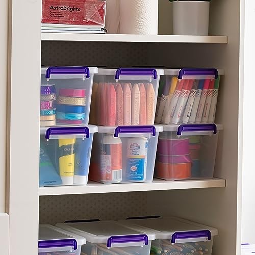 5 Qt. Plastic Craft Storage Container Bins with 5 Qt. - 6 Pack STACK & CARRY