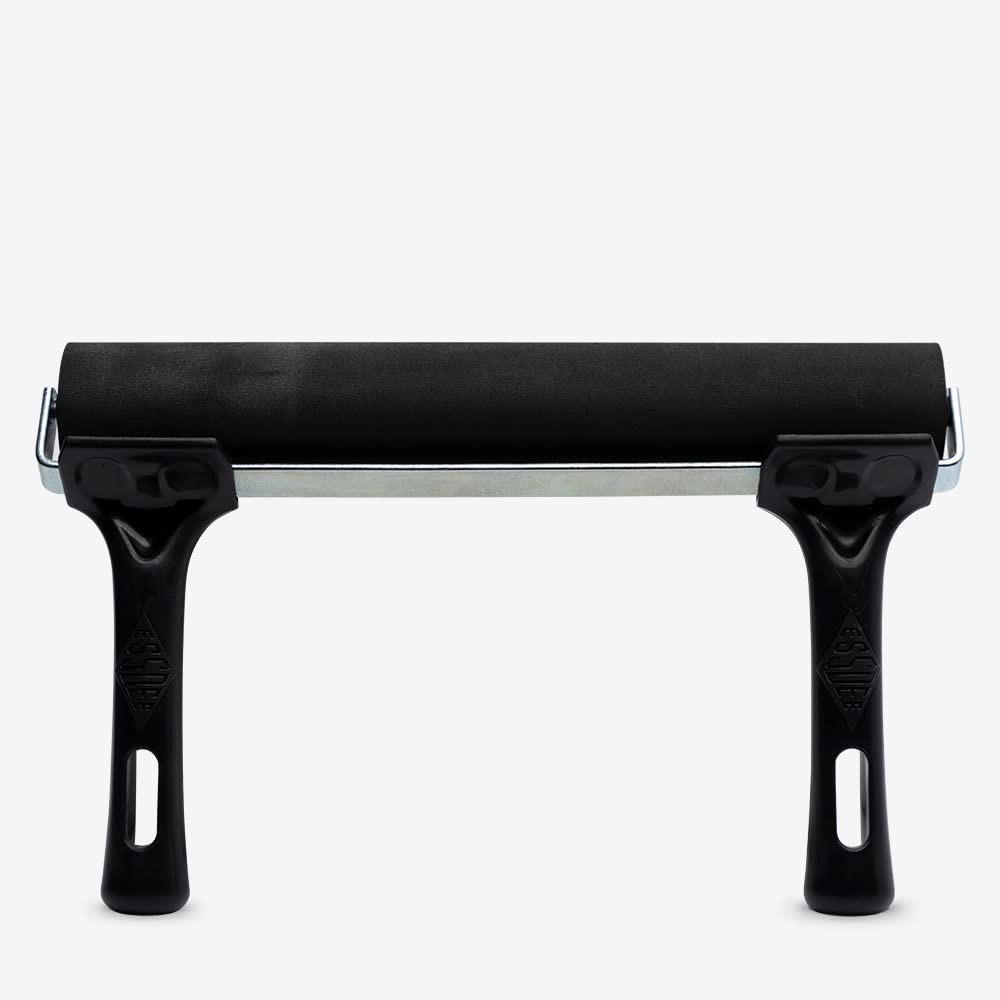 Professional Ink Roller Black Handle 25cm Printmaking Brayer Craft Tool