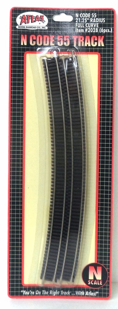N Scale Atlas 2028 Code 55 21.25" Radius Curve 6 pcs