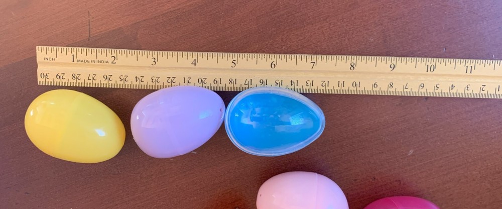 45 Assorted Plastic Easter Eggs: 33 (~2") & 11 (~3" ) & Egg Full of Bunnies