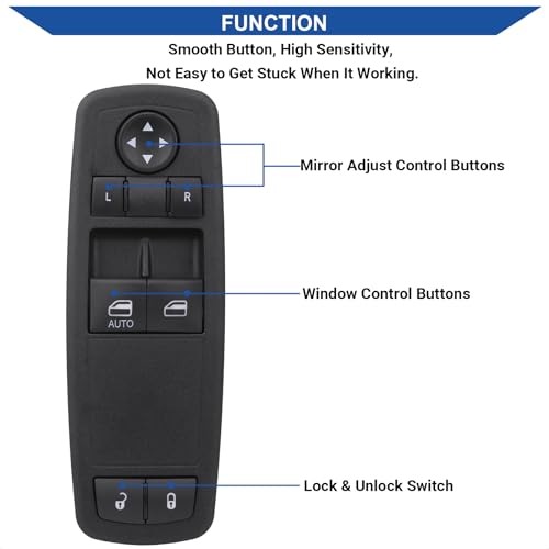 Master Window Switch Power Control Driver Side Compatible with 2012-2015 Ram