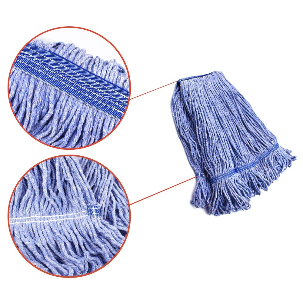 Loop End Mop Refill, Industrial Grade Cotton, Medium 1, Blue