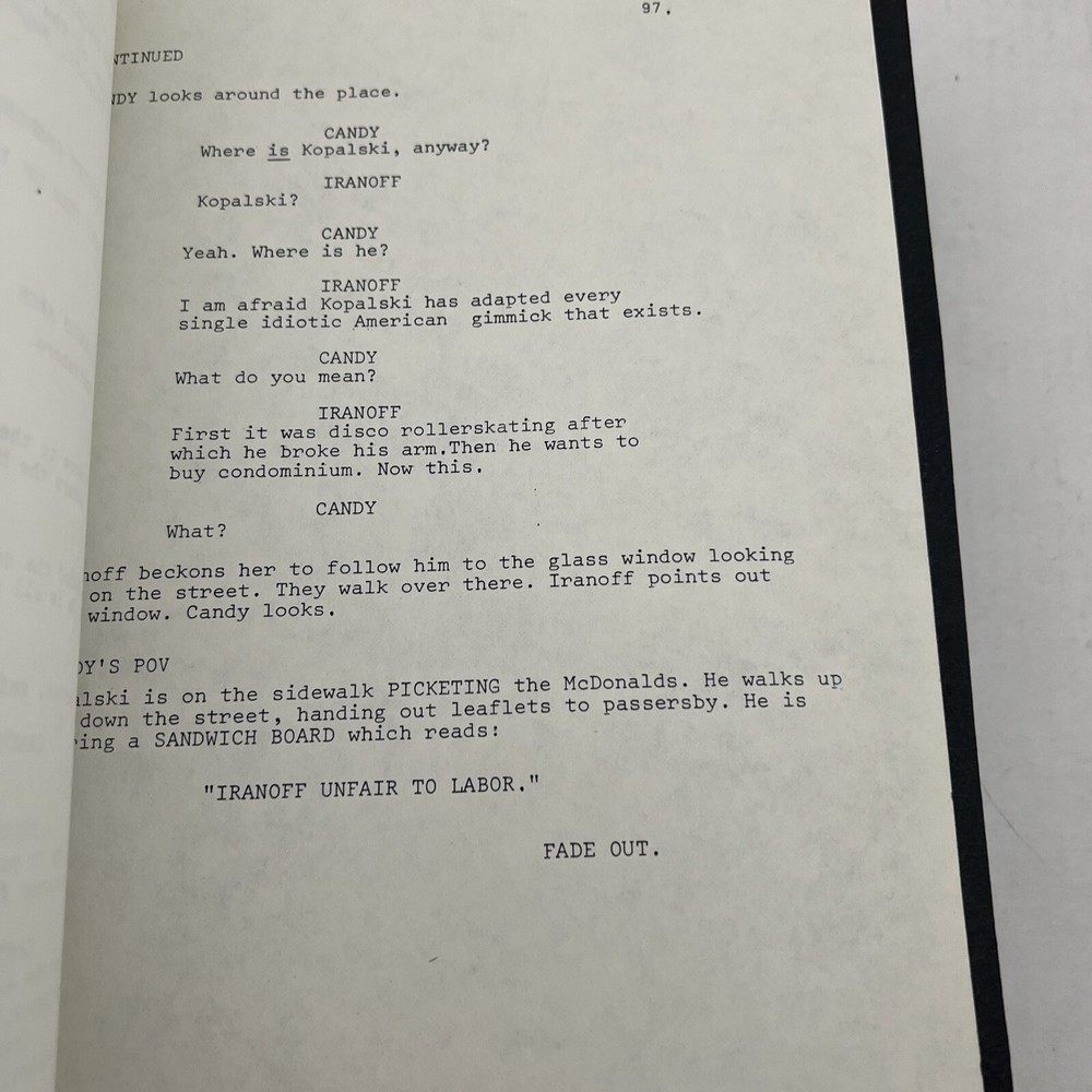 JOHN BLUMENTHAL KOMRADES MOVIE SCRIPT 1978