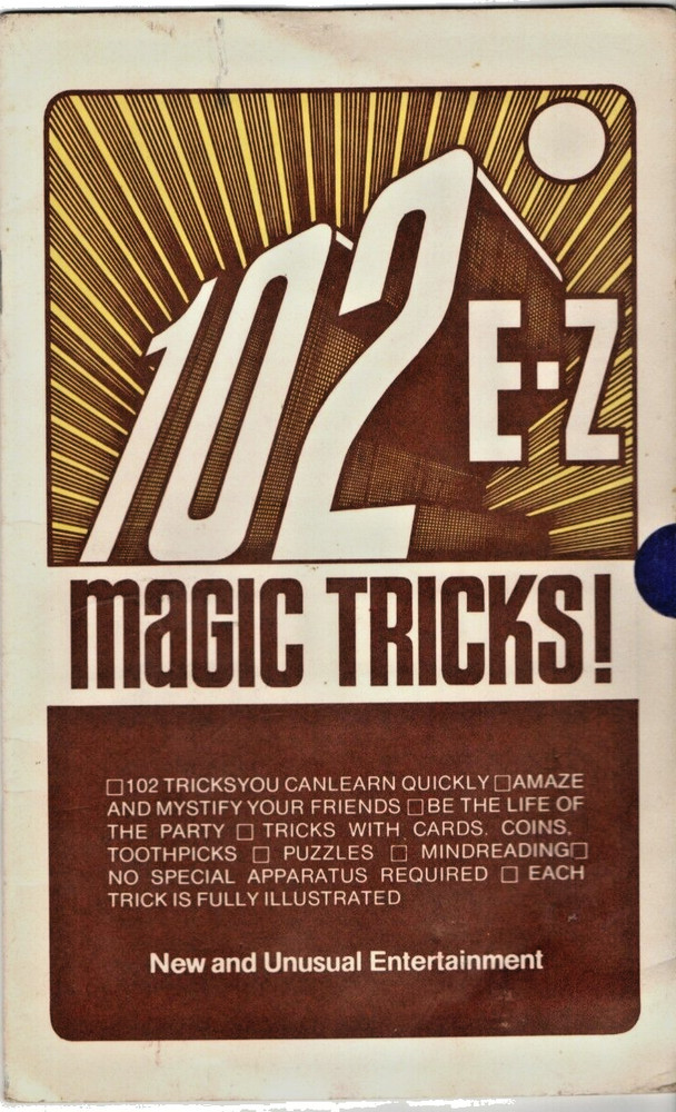 1976  102 E-Z Magic Tricks! By David Robbins Retro Magic Drawings