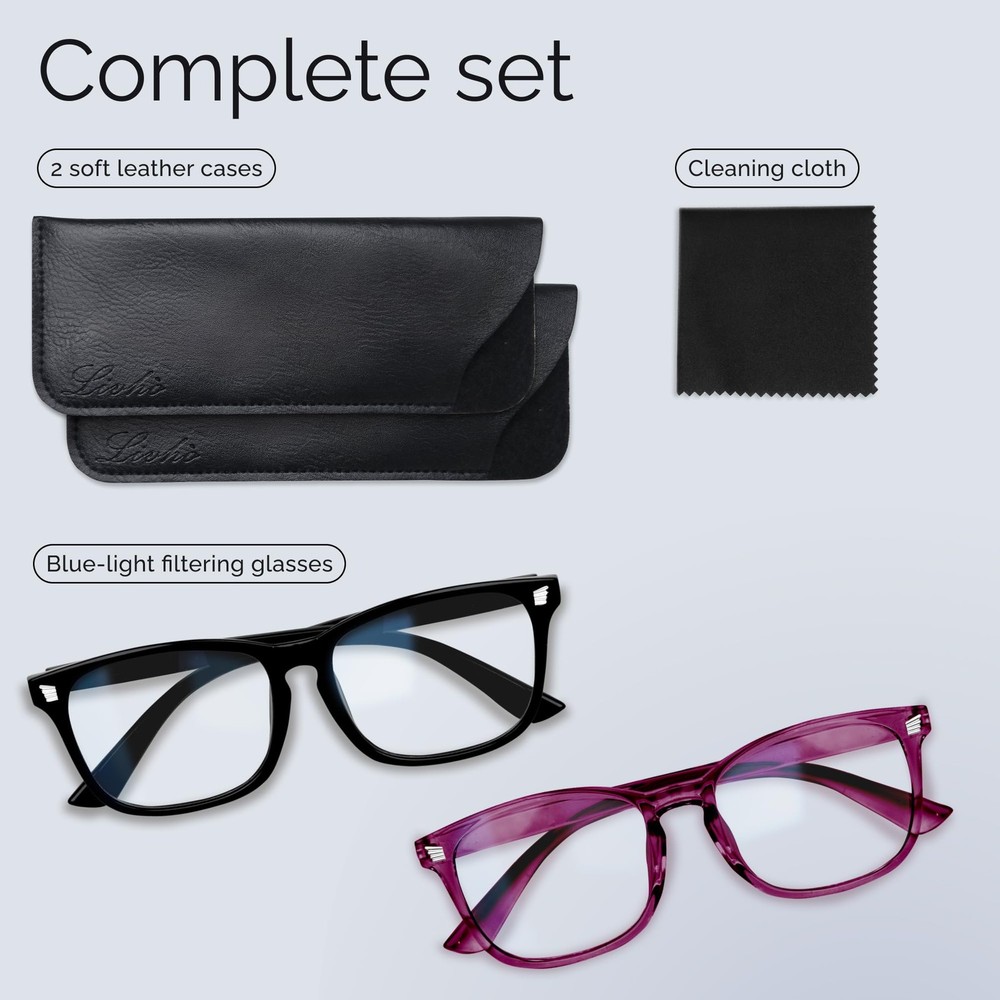 Livho High Tech Blue Light Blocking Computer Glasses - Protect Eyes & Reduce Str