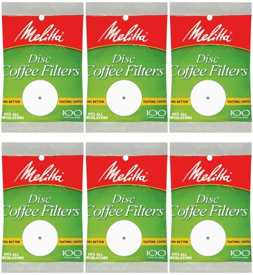White Disc Coffee Filter, 100 Count (Pack of 6)