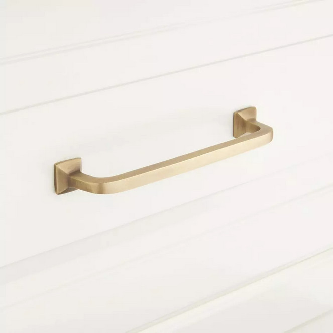 Signature Hardware - 6" Klein Solid Brass Cabinet Pull - Antique Brass
