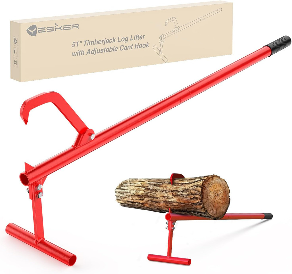 51" Cant Hook for Log Roller Logging Tools with Adjustable Steel Cant Hooks Rubb