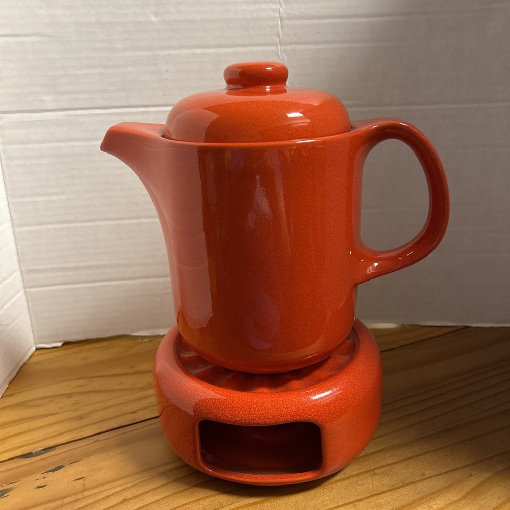 WAECHTERSBACH RED COFFEE POT with WARMING BASE