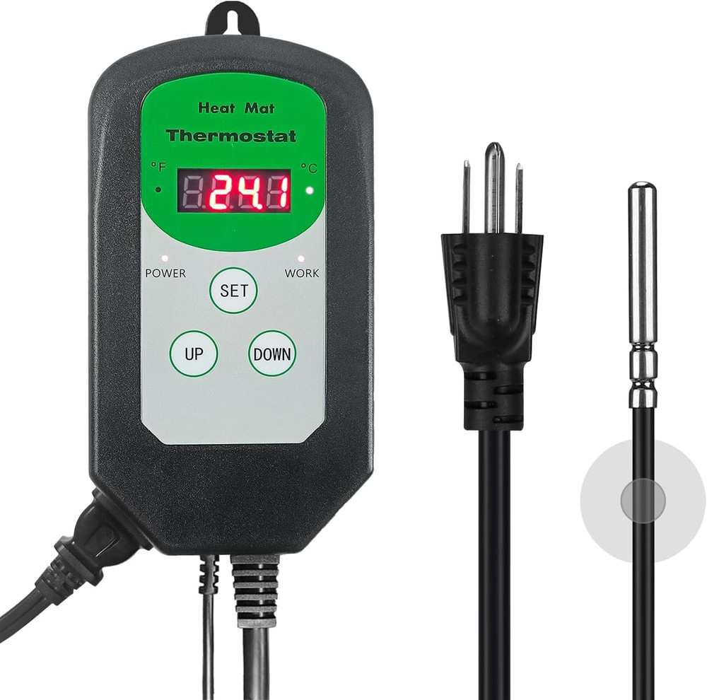Digital Heat Mat Thermostat Temperature Controller (EMC Certified) for Seed Germ