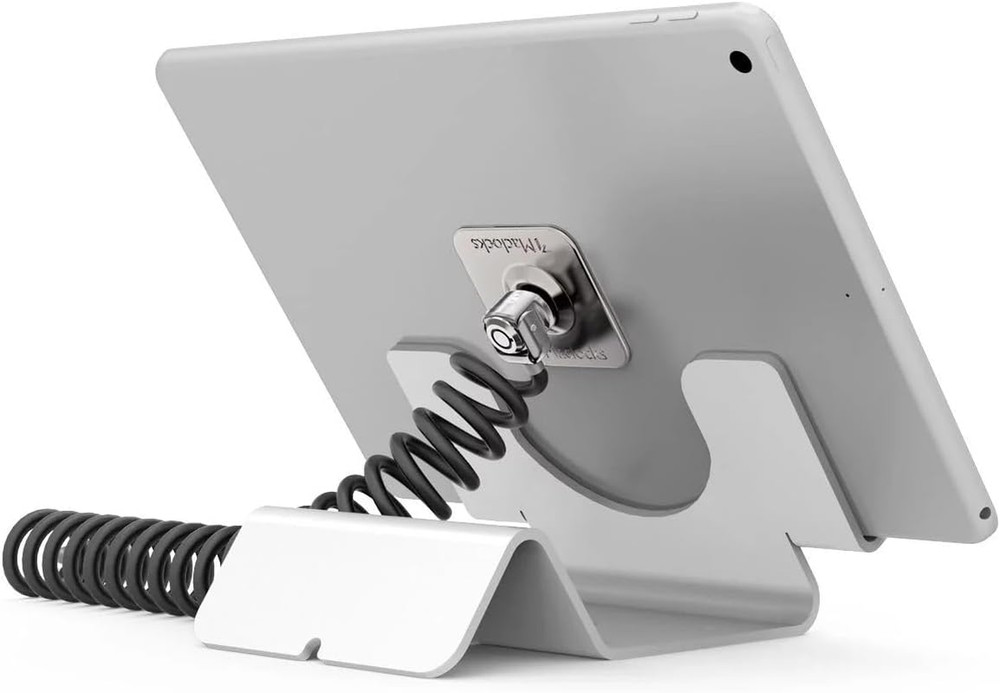 Universal Security Tablet Holder with Security Cable Lock and Plate, Black (CL12
