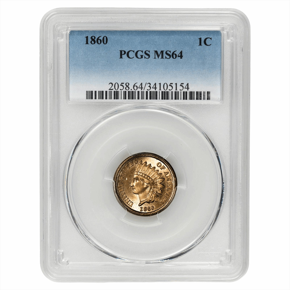 1860 Indian Head Cent 1C PCGS MS 64