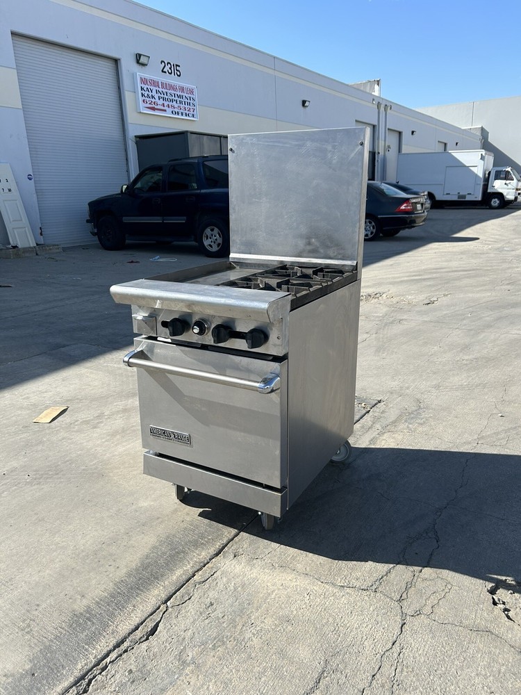 24'' Range 12" Griddle 2 Burners Oven 1-Shelf NG American Range AR12G-2B