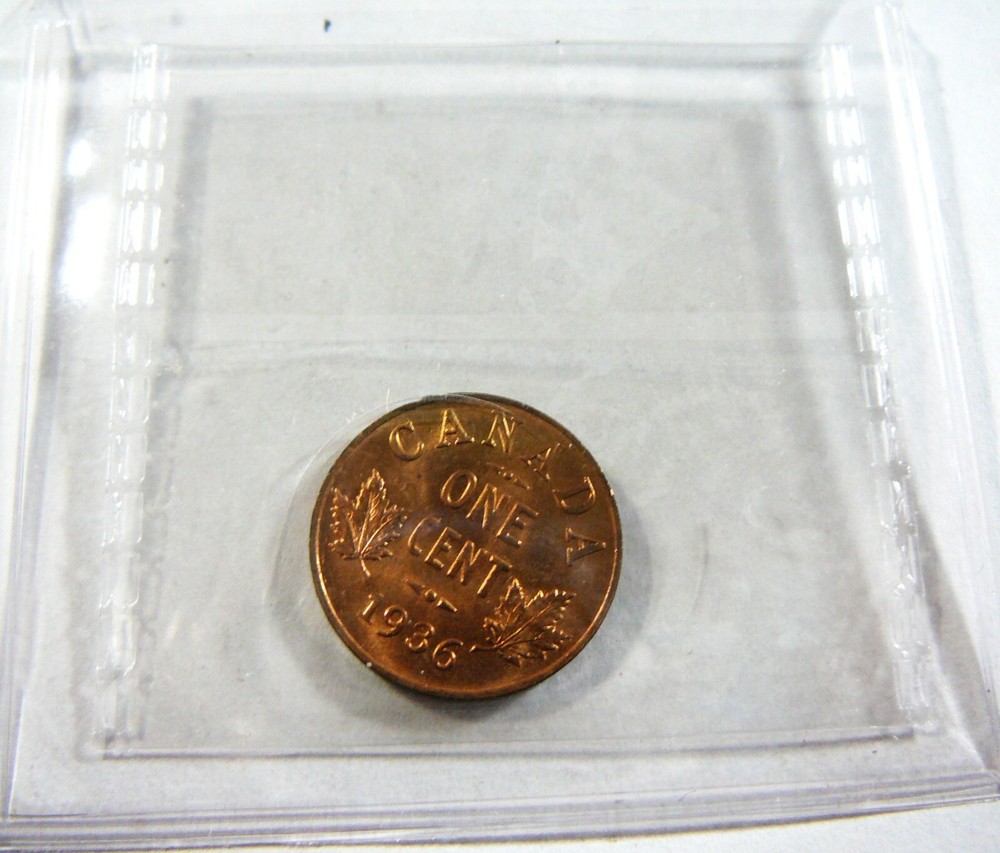 1936 1c ICCS MS-63 Red Pittman Sale Canada Cent