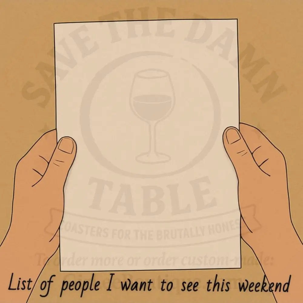 Handmade Coaster: Weekend Guest List