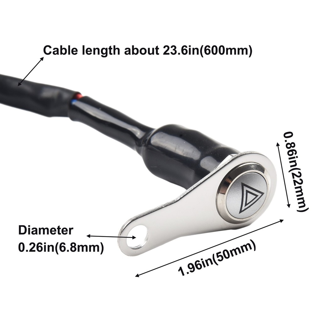 1 Pc Red LED Motorcycle Switch ON+OFF Handlebar Mount Push Button 12V Work Light