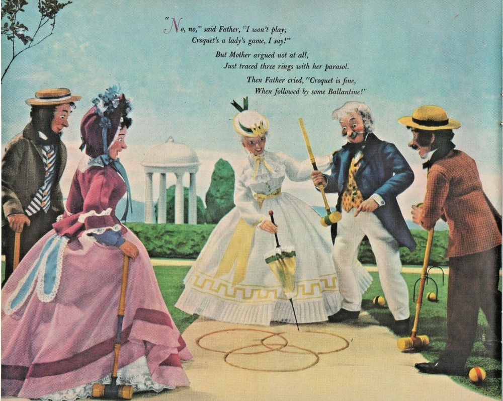1947 Ballantine Ale Croquet Vintage Print Ad