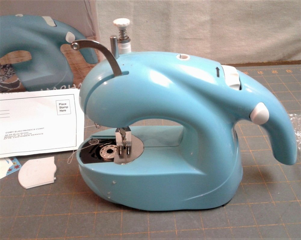 Mini Sewing Machine Blue Battery Powered