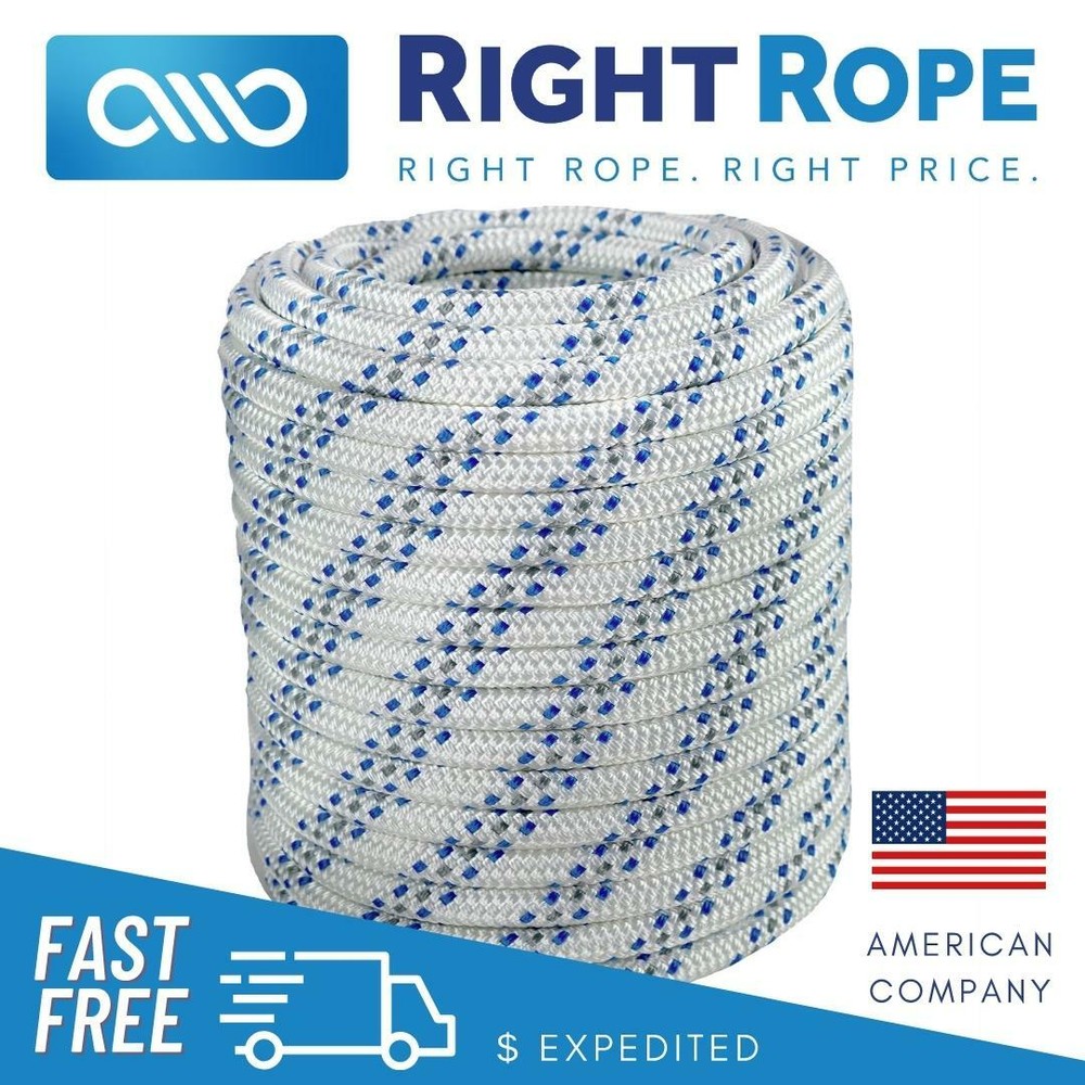 5/8" x 100' Double Braid Polyester Arborist Bull Rope Tree Rigging Line