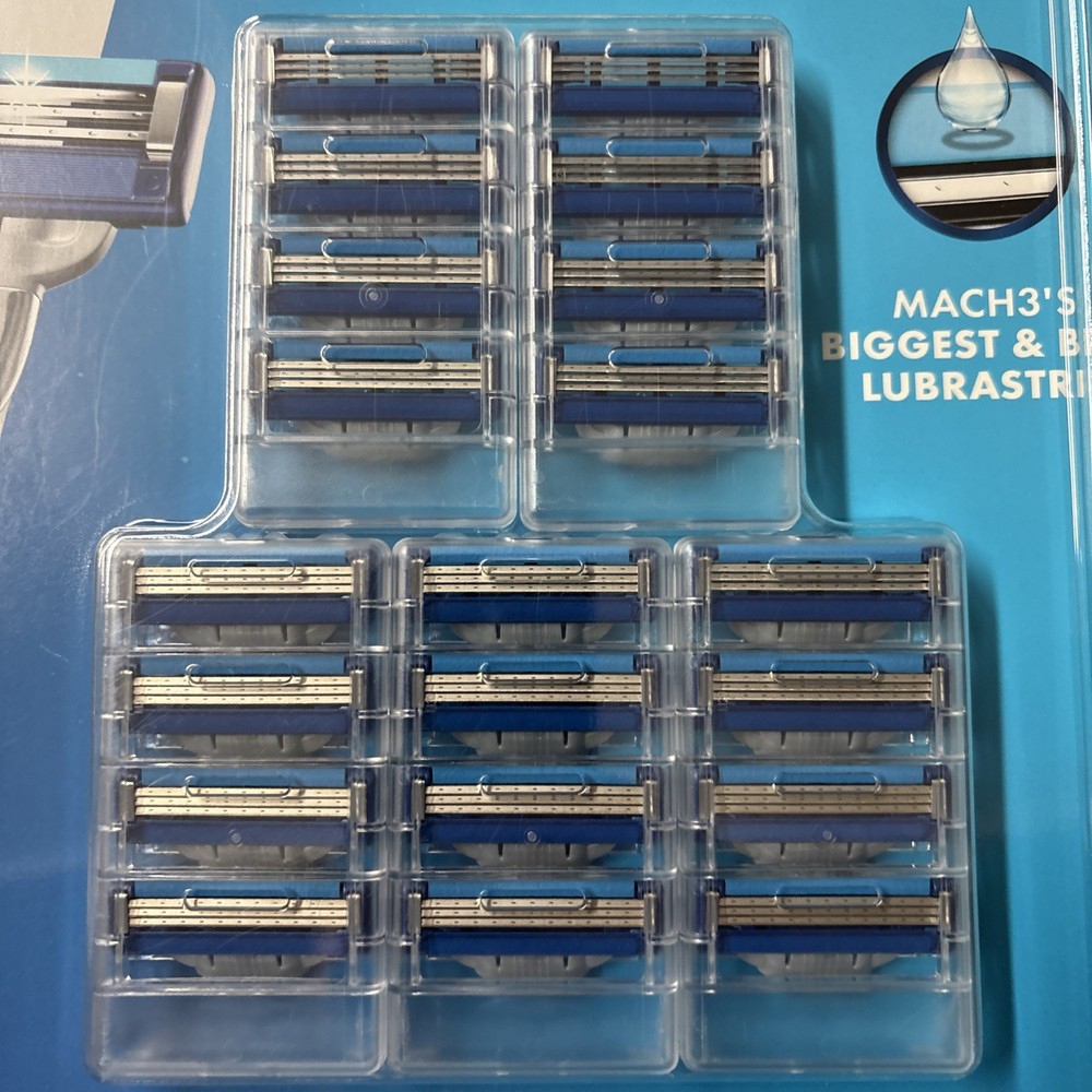 NEW GILLETTE MACH 3 ADVANCED REFILL CARTRIDGES, 20 COUNT