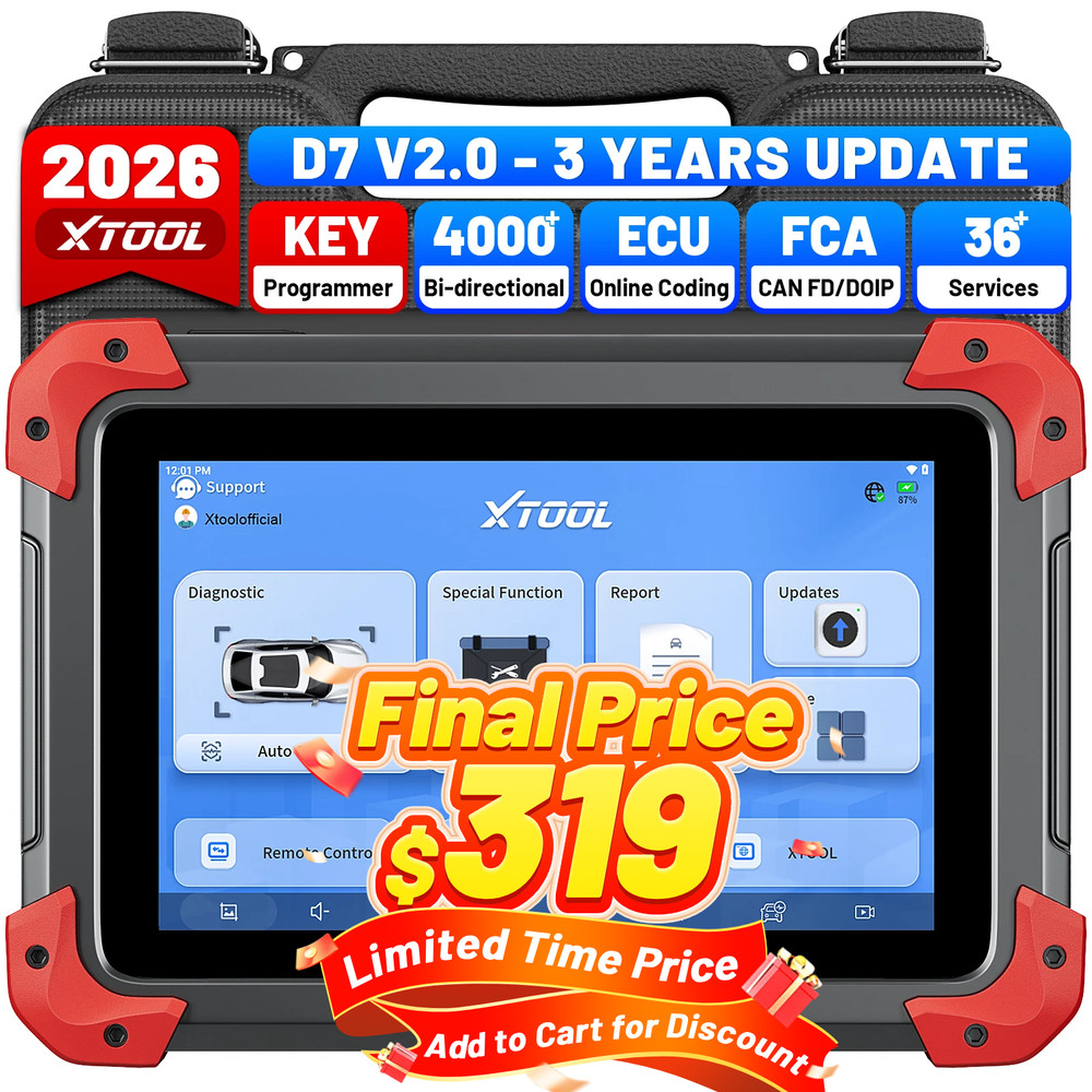 XTOOL D7 V2.0 Auto Full System Diagnostic Bidirectional Scanner Key Programmer