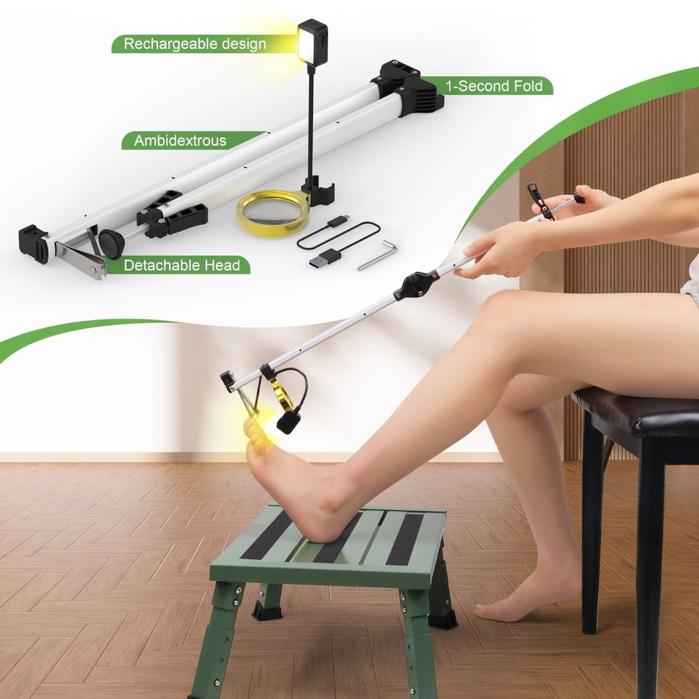 [Updated] 24" Foldable Long Handle Toenail Clippers for Seniors & Thick Nails