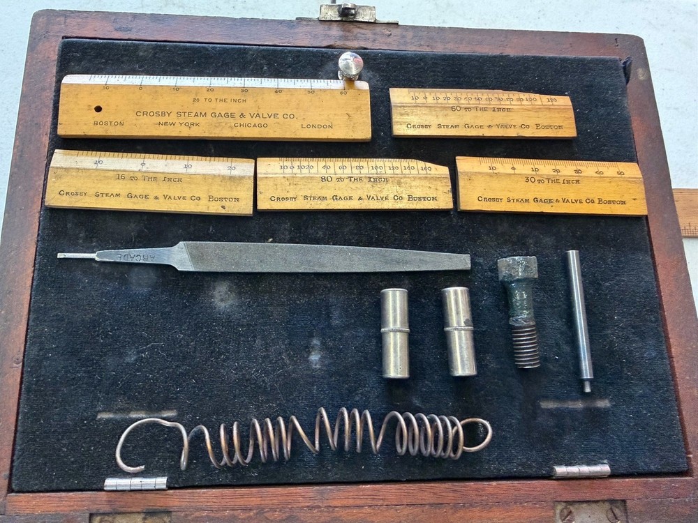 Crosby Steam Engine Indicator In Wood Box Nice