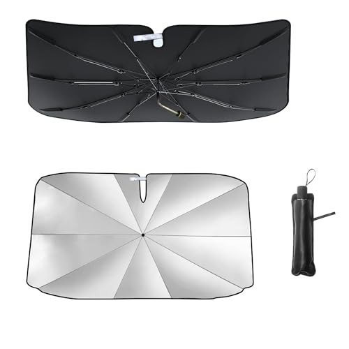 Windshield Sun Shade Umbrella, Portable Foldable, Spring Structure Wind
