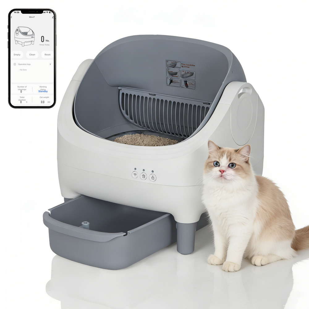 Self Cleaning Cat Litter Tray,Infrared Safety Sensor Automatic Cat Litter Box
