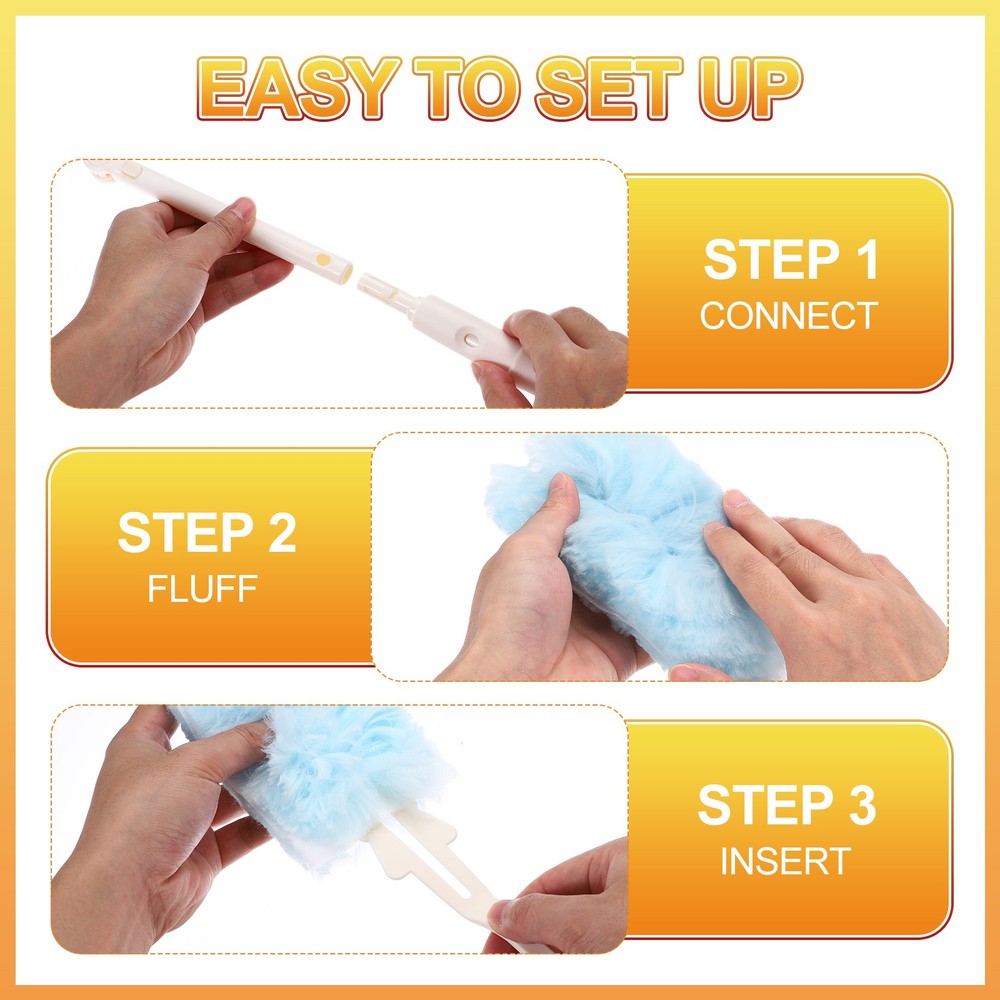 1 Count Blue Flexible Handle Refill, with 10 Yellow Dusters