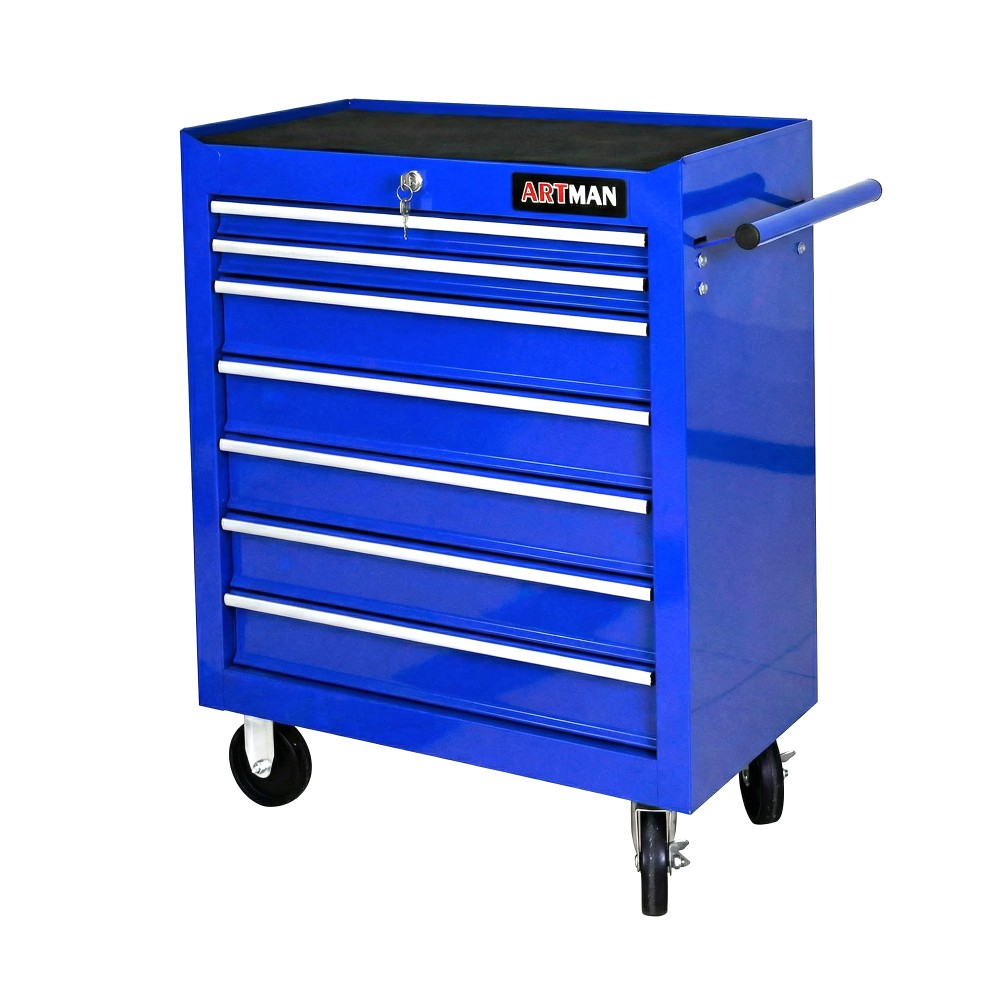 7Drawer Multi-Functional Tool Cart with Wheels for Workshops & Warehouses