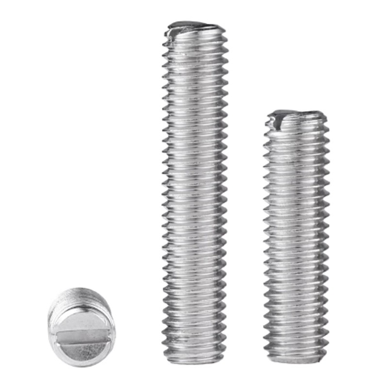 M2-M10 304 A2 Stainless Slotted Head Flat Point End Headless Grub Bolt Set Screw
