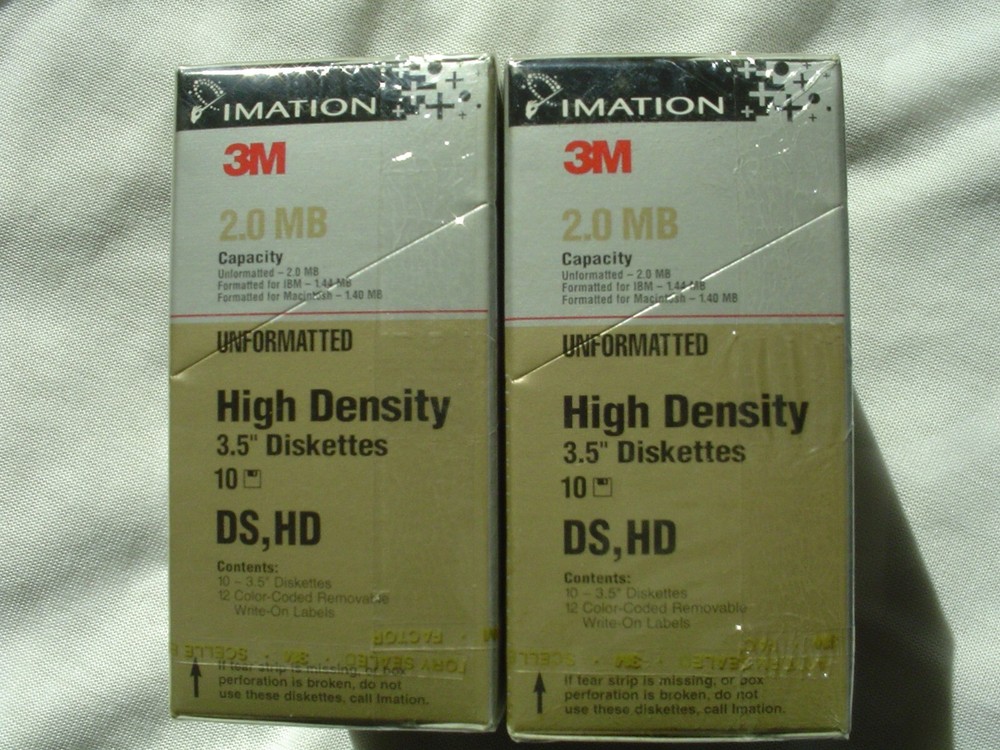 3M IMATION HIGH DENSITY 3.5" DISKETTES UNFORMATTED SEALED
