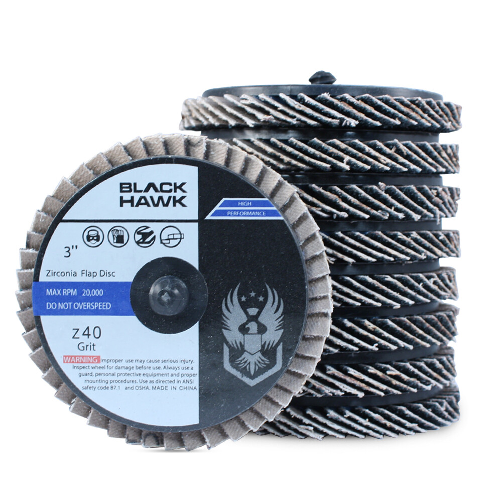50 Pack - 3" Mini Flap Discs 60 Grit Quick Change Sanding Roloc Style Type R