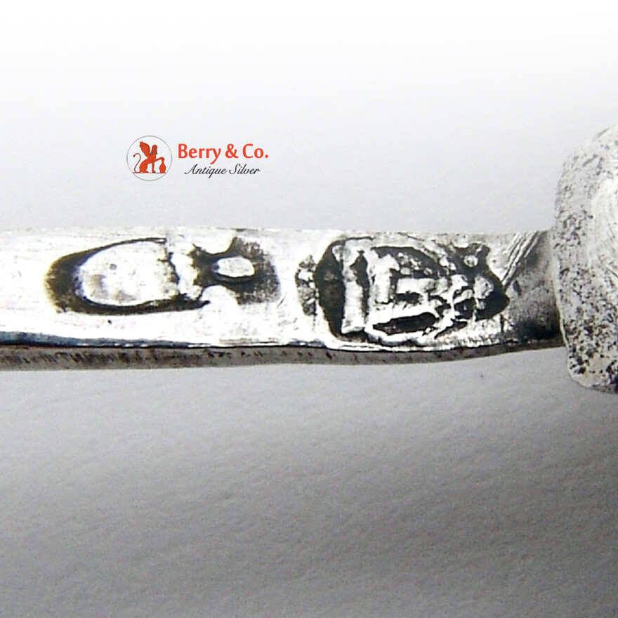 Monkey Spoon German 800 Silver Eagle Finial Figural Bowl 1880