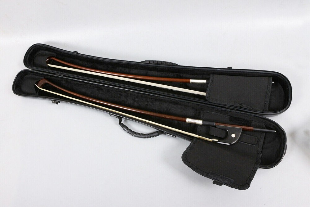 Advanced Black double bass Bow Case/Box Carbon Composite Light hold 2pcs bows
