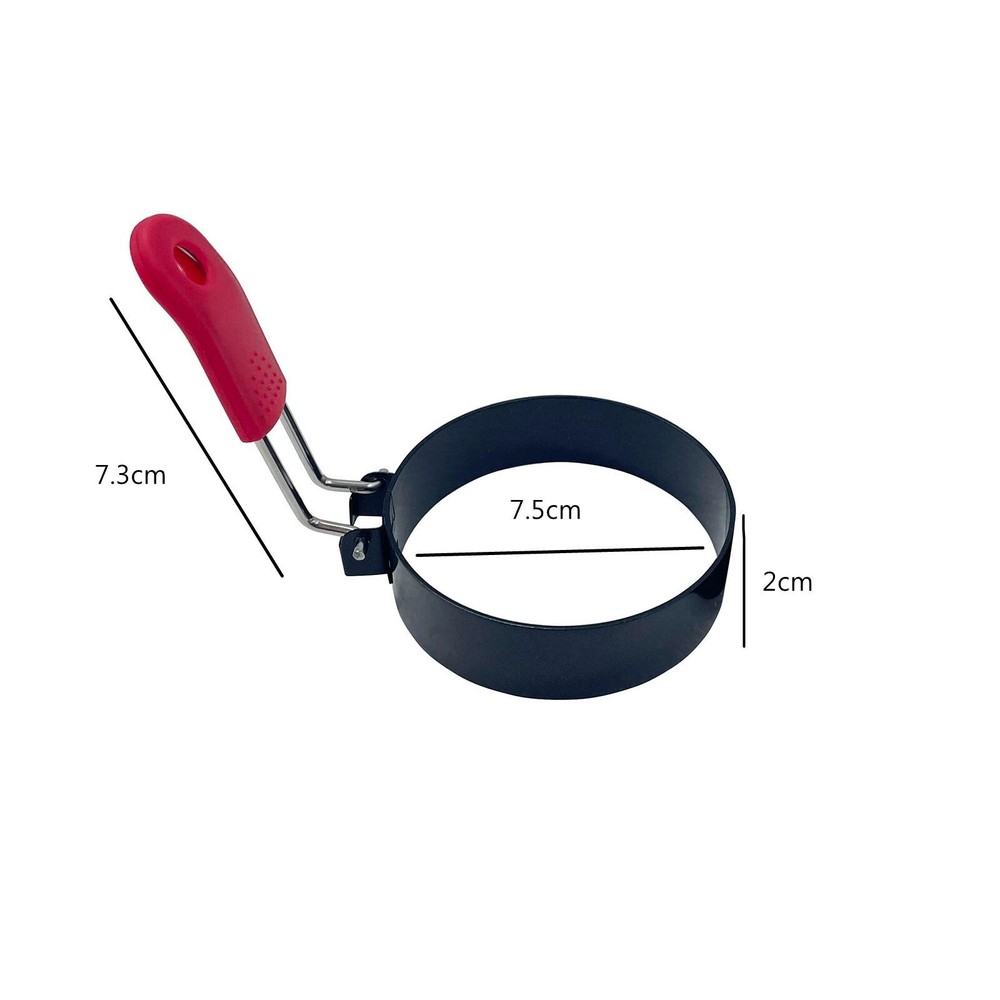2 Pcs/Set Fried Egg Molds Kitchen Tool Stainless Egg Rings Shaper With Brush