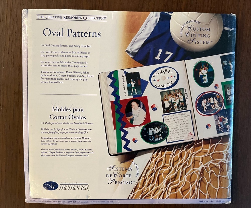 Creative Memories Custom Cutting System Oval Patterns w/ Template, NIP