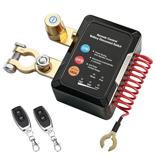 12V Remote Battery Disconnect Switch, 240A Smart Voltage Control Battery Kill