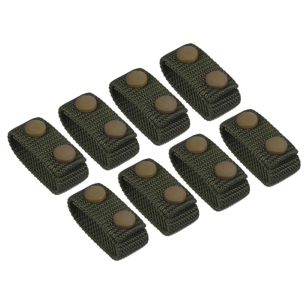 Belt Keeper, 8Pcs Nylon Webbing Loop with Double Snaps Belt, Green