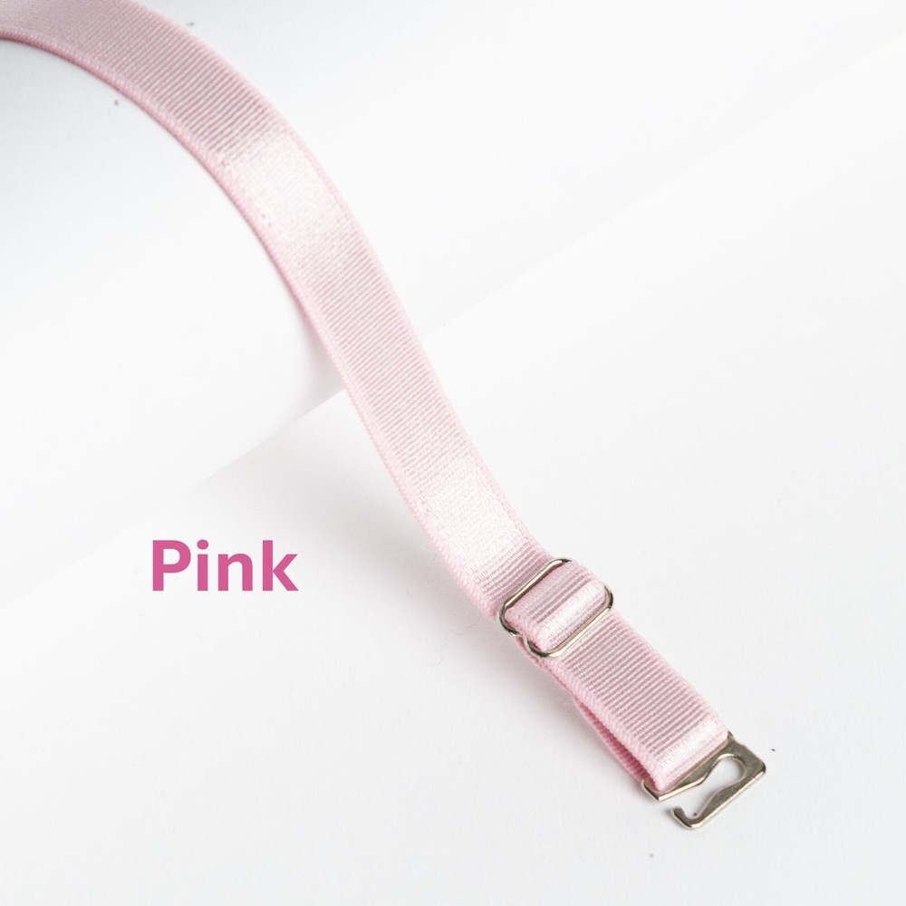 PINK REPLACEMENT BRA STRAPS - ADJUSTABLE - (SIL) - 1CM WIDE