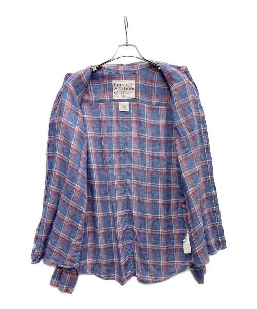 Frank&Eileen Linen check shirt blue