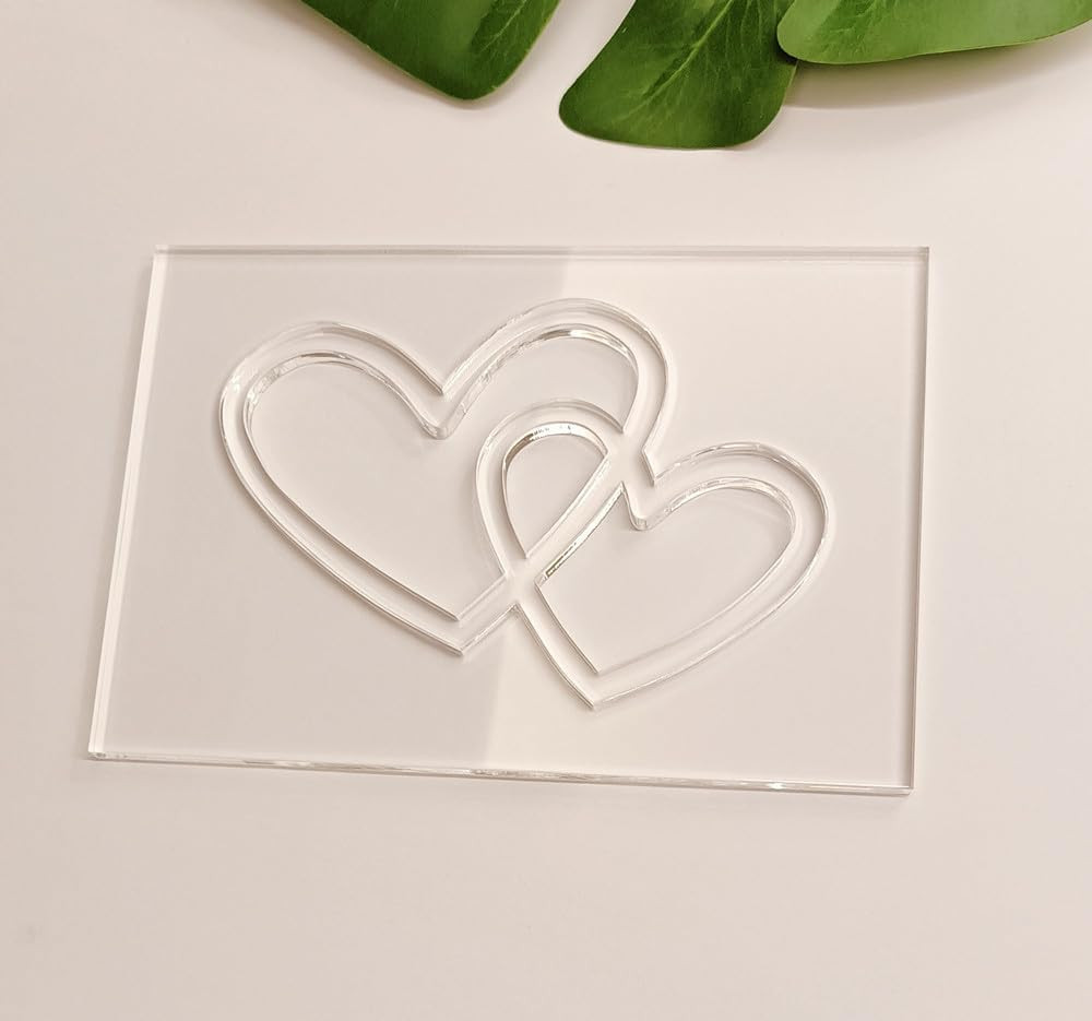 Double Heart Router TemplateClear Acrylic Woodworking TemplateRouter Template...
