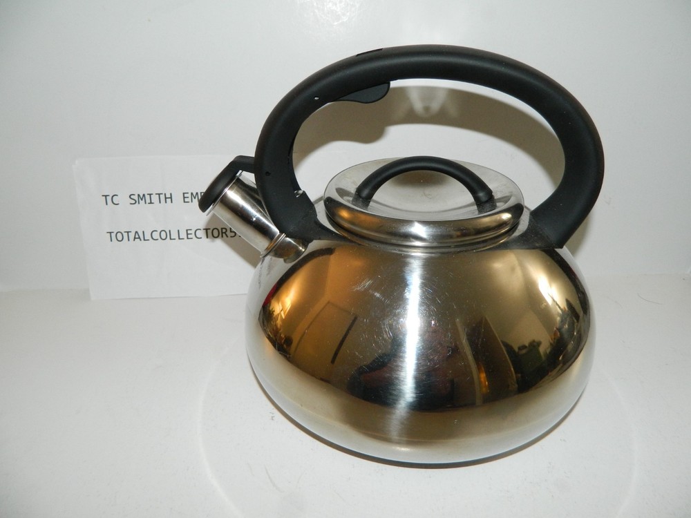 Balduzzi Italian Style Induction Stainless Steel Whistling Tea Kettle EUC