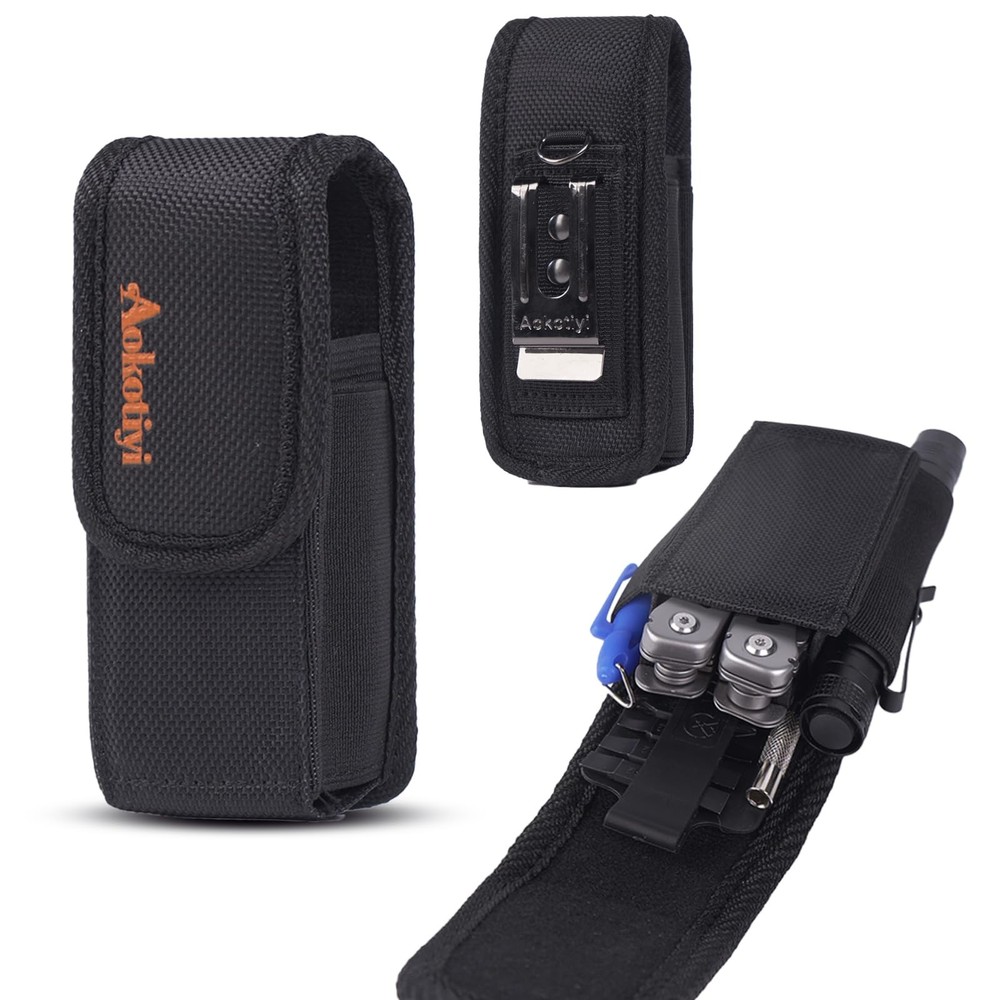 Multitool Sheath Magnetic Closure EDC Belt Pouch Case Organizer Black Tool