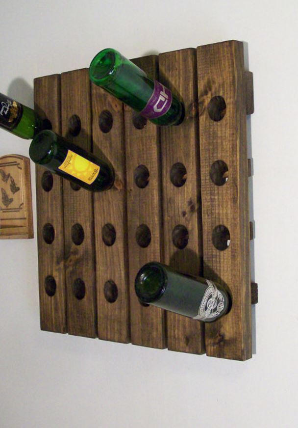 Wood Wine Riddling Rack 24 Bottle