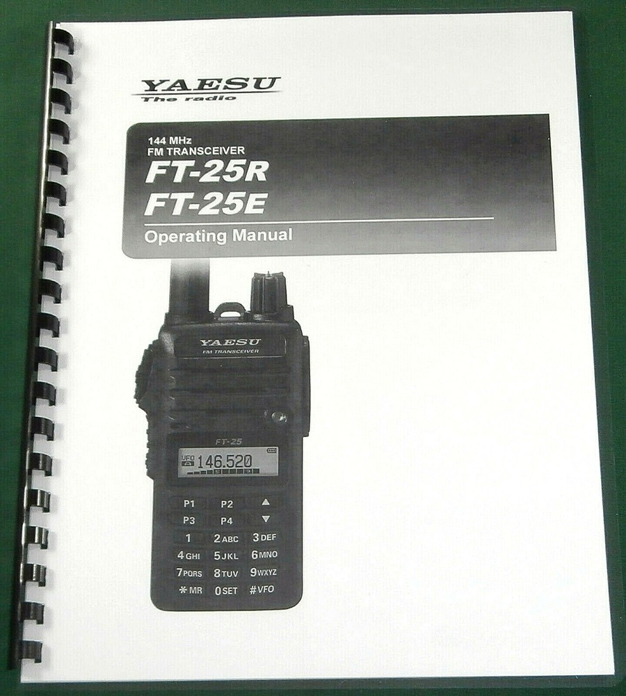 Yaesu FT-25R/E Instruction Manual: Comb Bound & Protective Covers